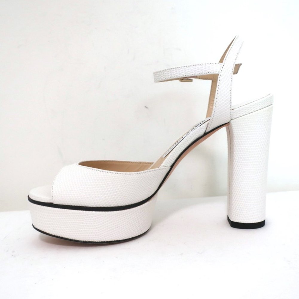 JIMMY CHOO PEACHY PLATFORM SANDALS LIZARD-EMBOSSE - Picture 7 of 11